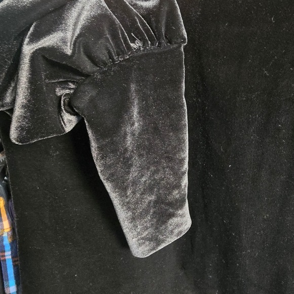 Lauren Ralph Lauren Womens XS Black Velvet Boat Neck Long Sleeve Top - Picture 6 of 6